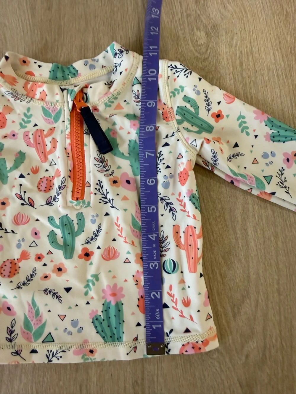 RuffleButts Toddler Cactus Print Long Sleeve Rash Guard 18-24M UPF Swim Beach